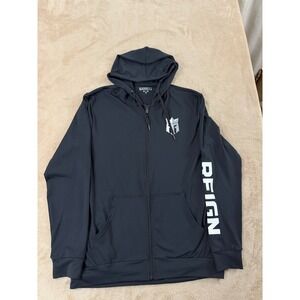 Barbell X Reign Sweatshirt hoody Total Body Fuel Men's Size M Black Full Zip EUC